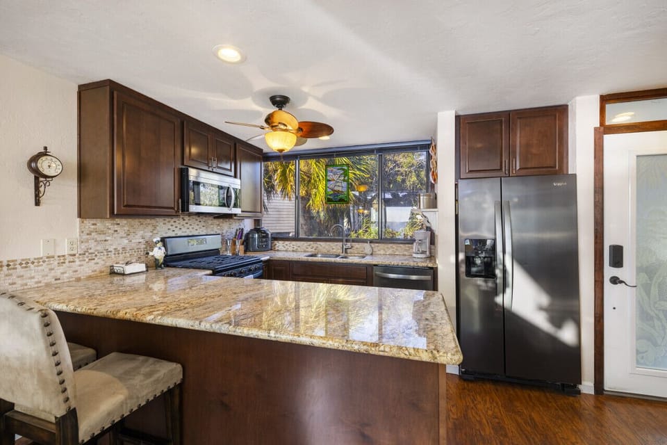 Fully stocked kitchen with everything you need for your island stay