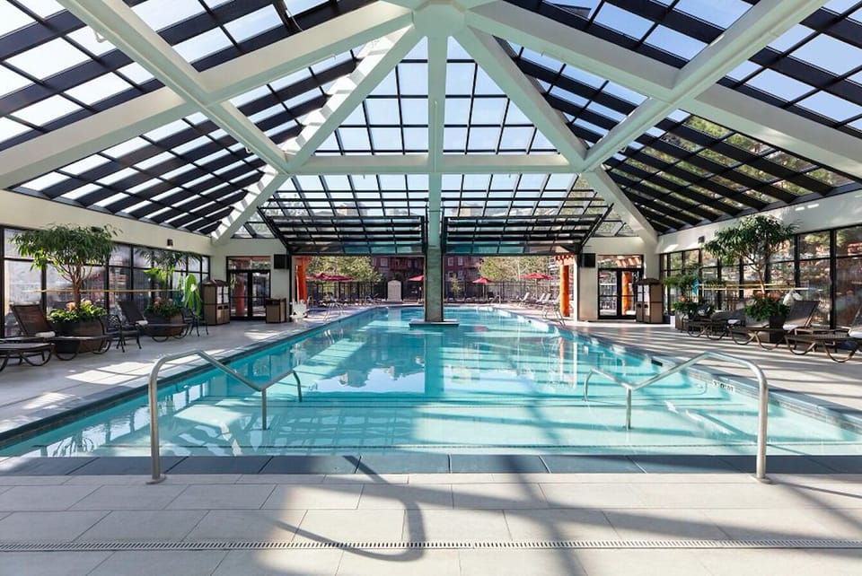 Heated, indoor/outdoor pool