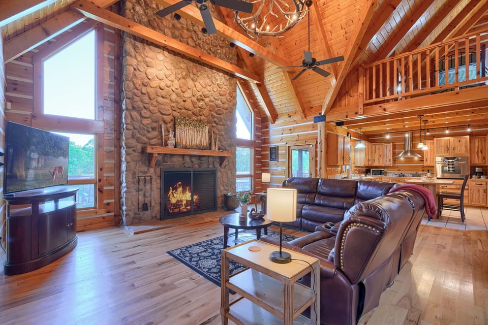 First Floor Great Room with wood-burning fireplace 