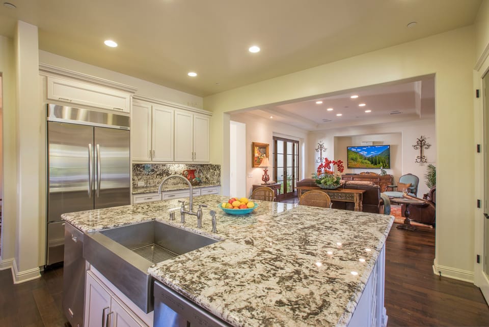 Perfect view of the Great Room and TV from the Kitchen.