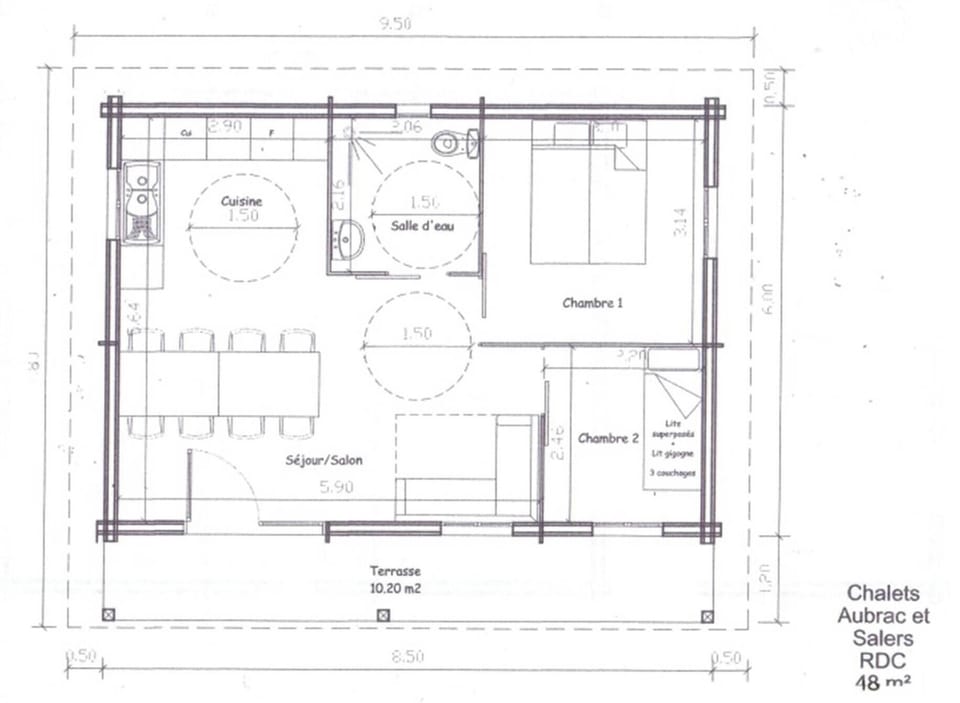 Plan du chalet Aubrac