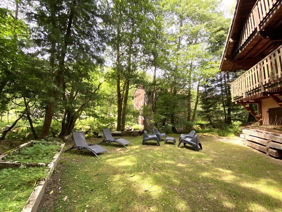 Garden with terrace and river view