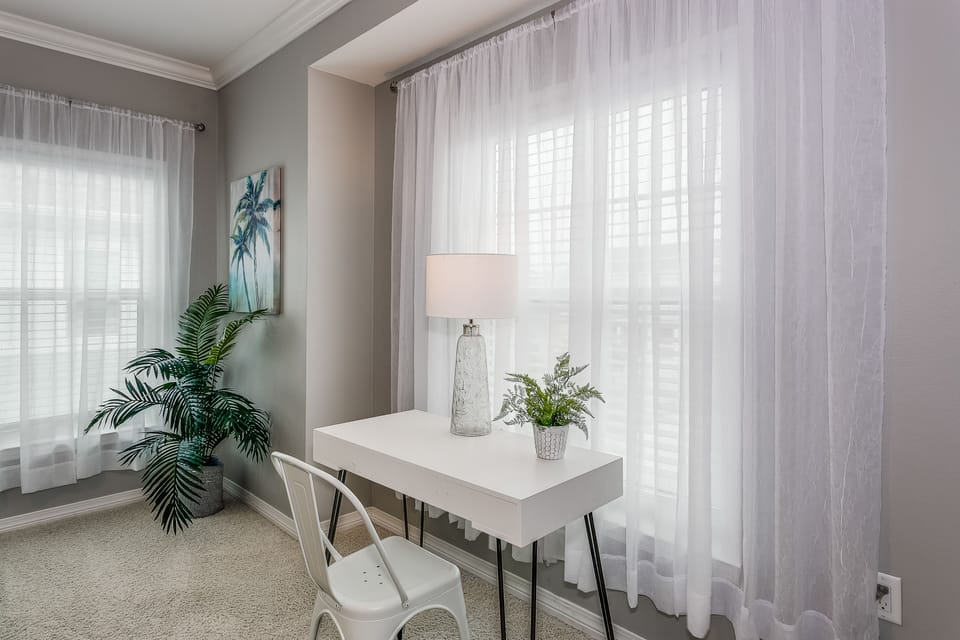 A dedicated work space for you in our master bedroom. 