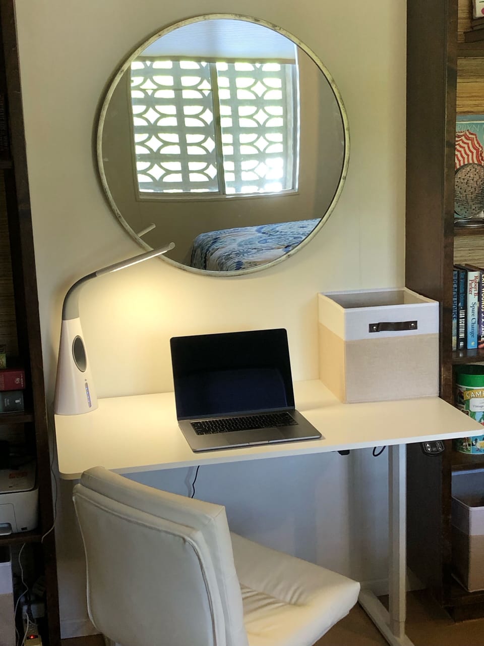 Bedroom 3/office with electric adjustable height desk