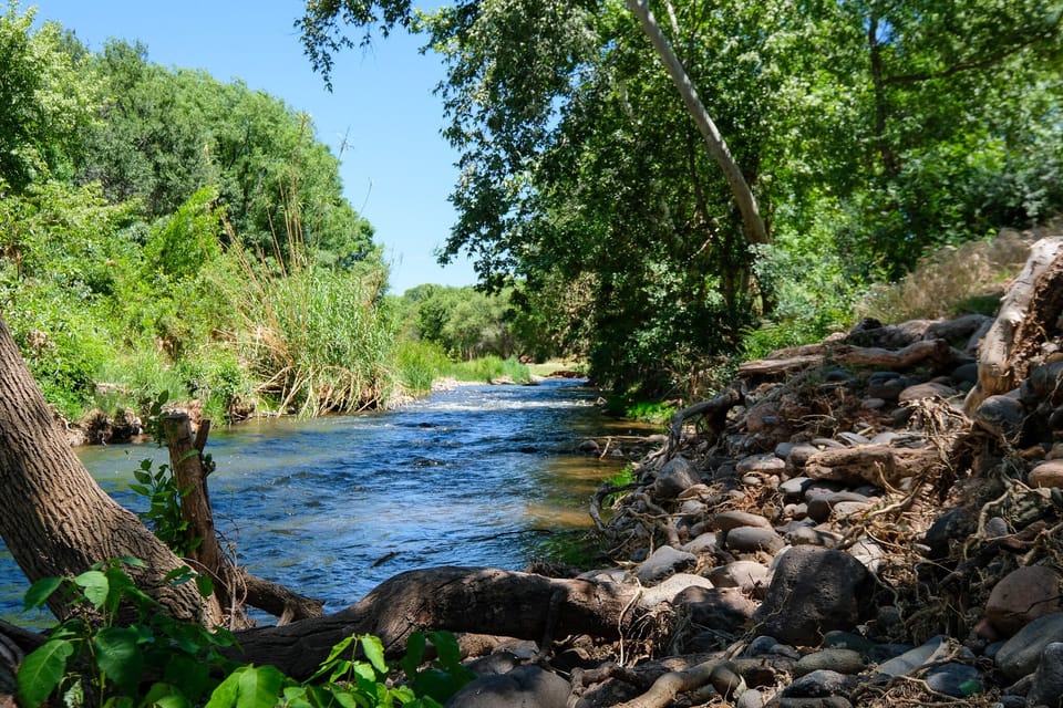 Where the backyard meets adventure: Oak Creek flows right through our northern boundary! Cast a line (with a license, of course) or simply bask in the soothing symphony of flowing water.