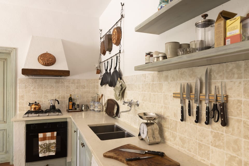 Working area with top of the line kitchen tools