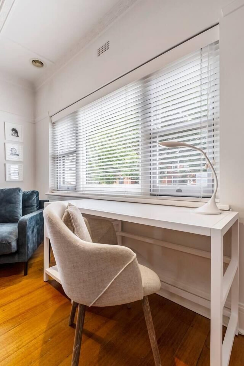 Set up your laptop on the dedicated workspace in the second living room overlooking a quiet surrounding. 