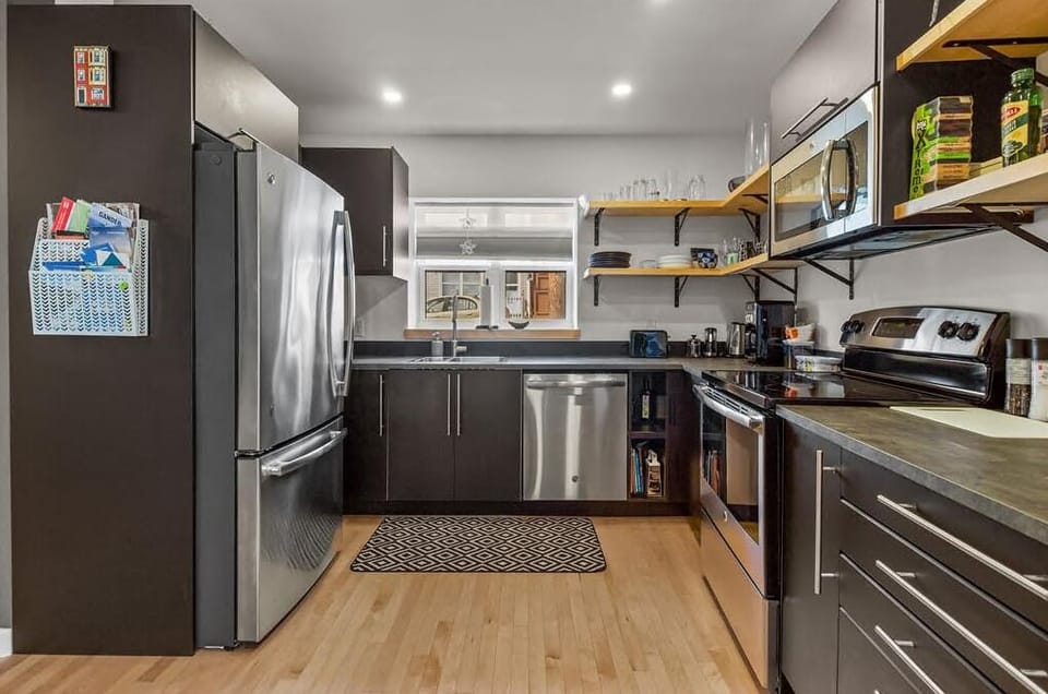 Our kitchen is stocked with all the essentials and more, including pots, pans, and utensils, so you can enjoy cooking without any stress.