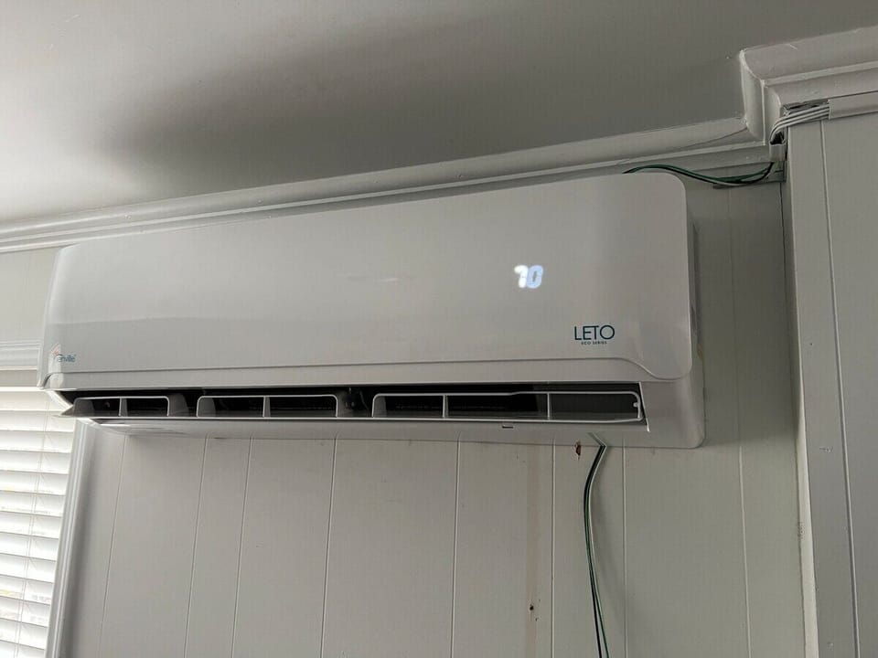 We just added a brand new mini split for your heating and cooling comfort. 