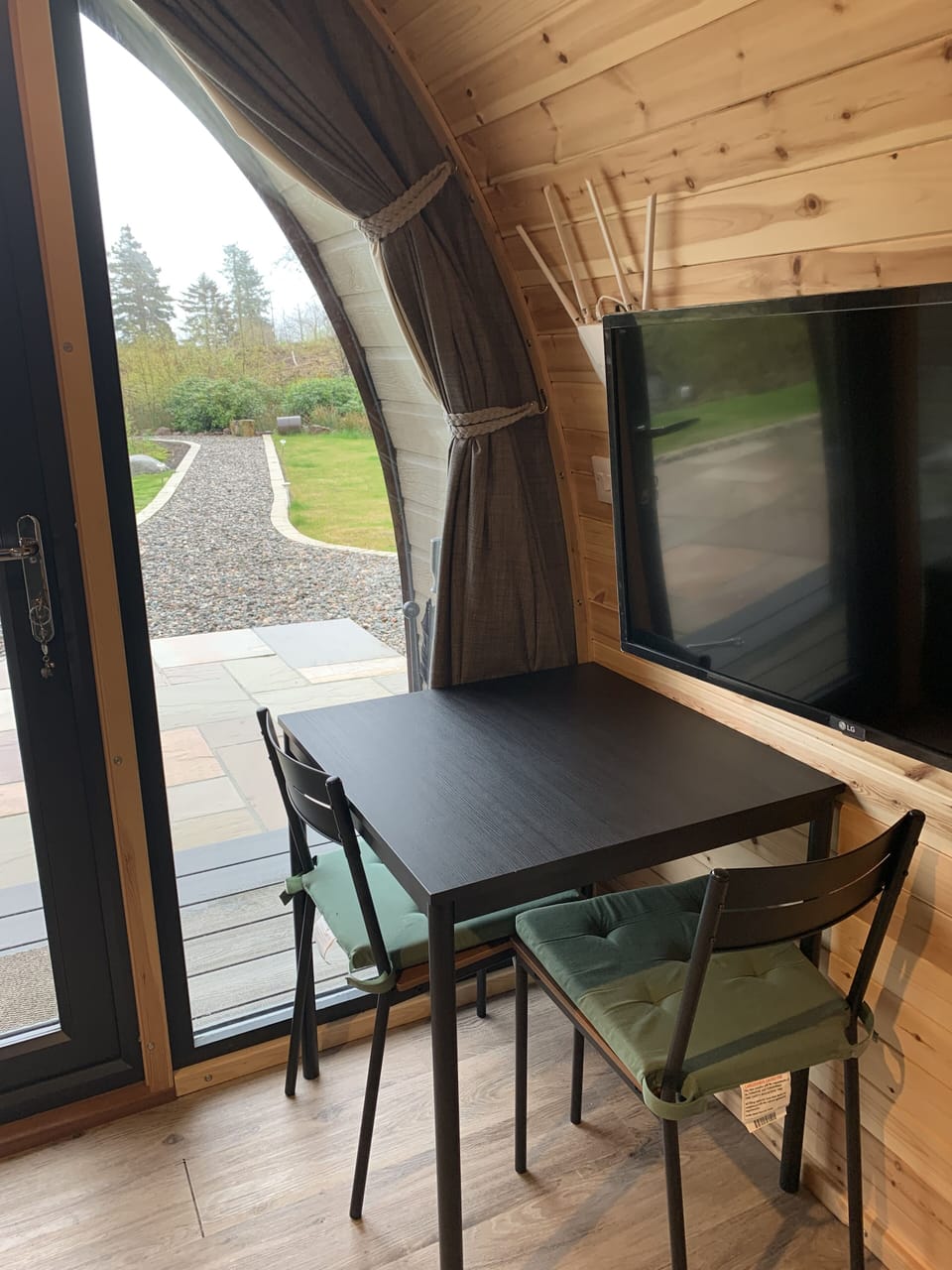 Dining area with view and TV
