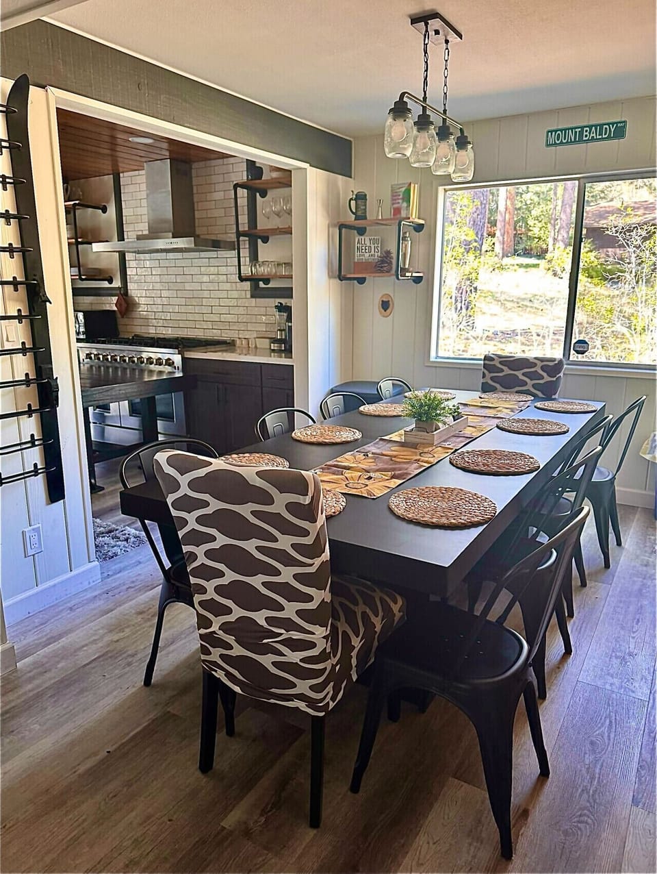 Savor the moments around our large dining table, accommodating up to 10 guests with its expandable design.