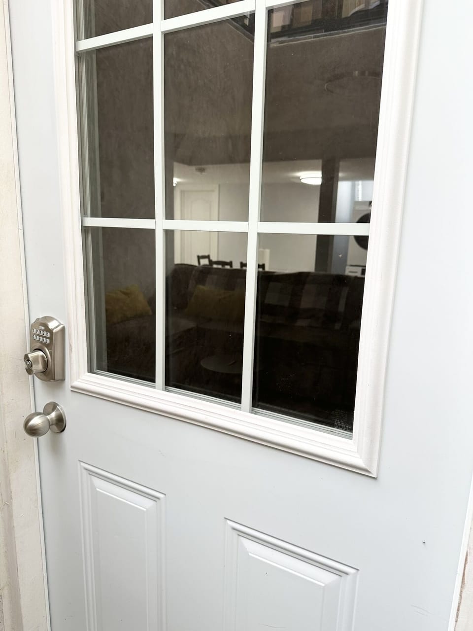 Entrance with digital lock.