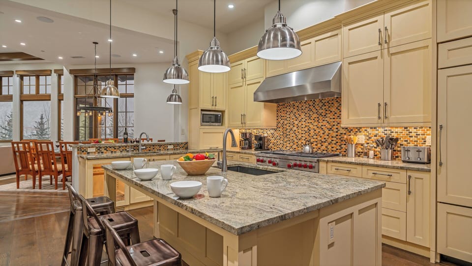 Gourmet kitchen on main level