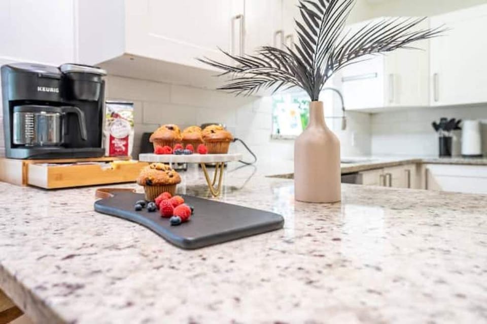 Wake up slow with breakfast in our fully stocked kitchen
