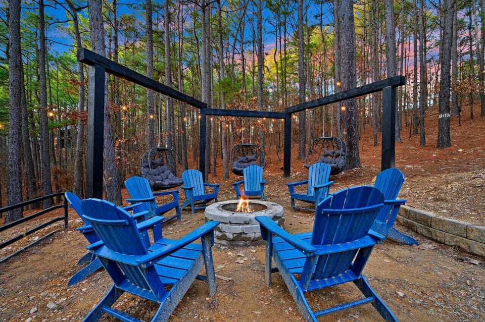 Underneath the stars, beside the fire's glow.
