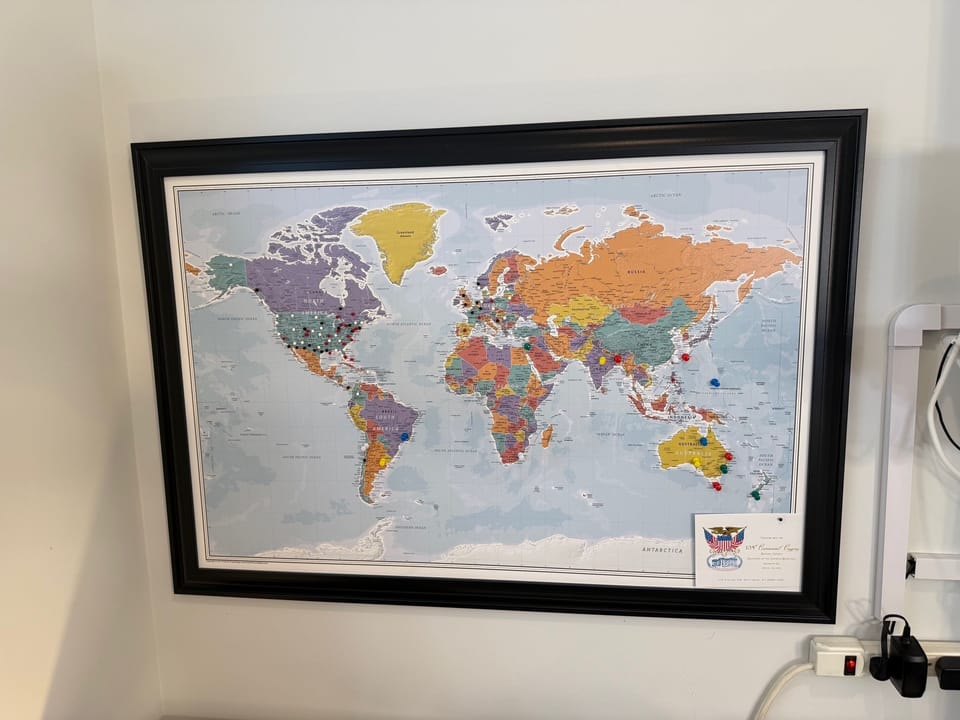 Map displaying origin of Guests