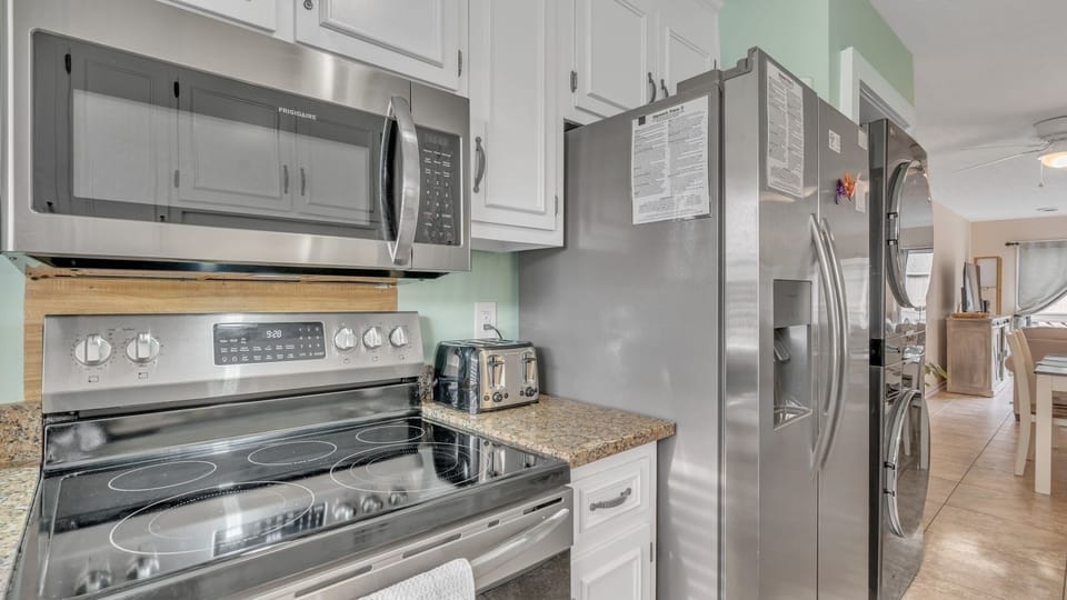 Indoors, Kitchen, Microwave, Oven, Refrigerator