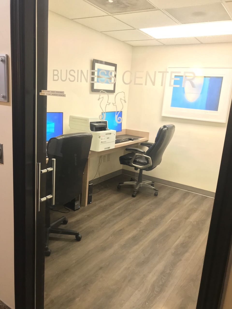 Complimentary business center with computer access and boarding pass printing