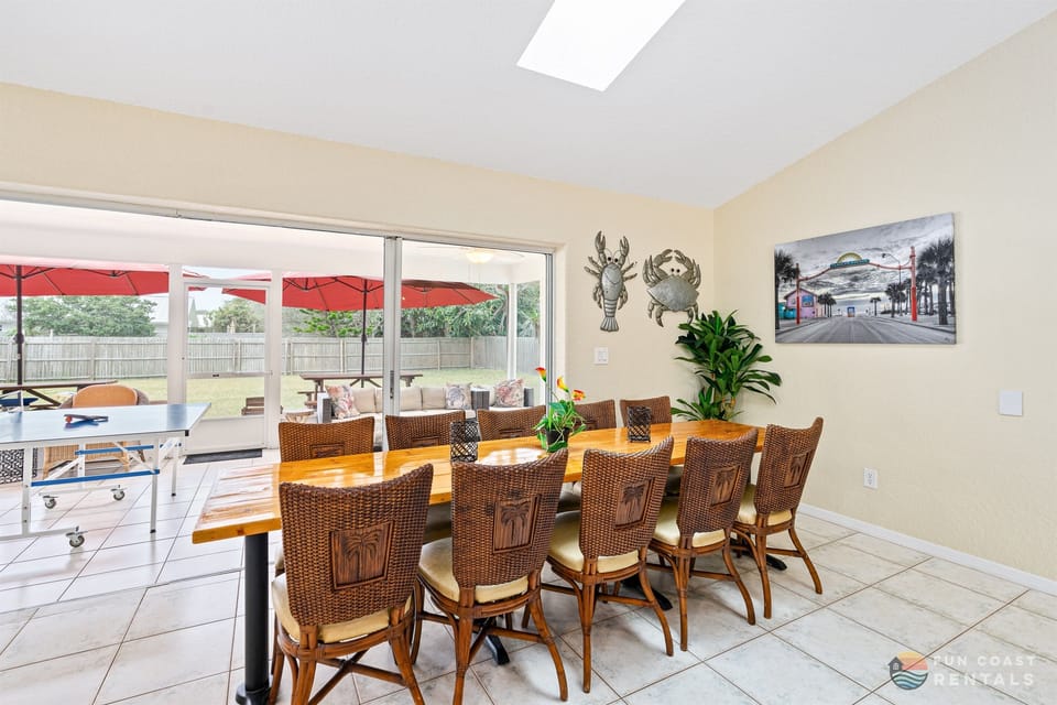 Live-Wood Dining Table with 10 Person Seating!