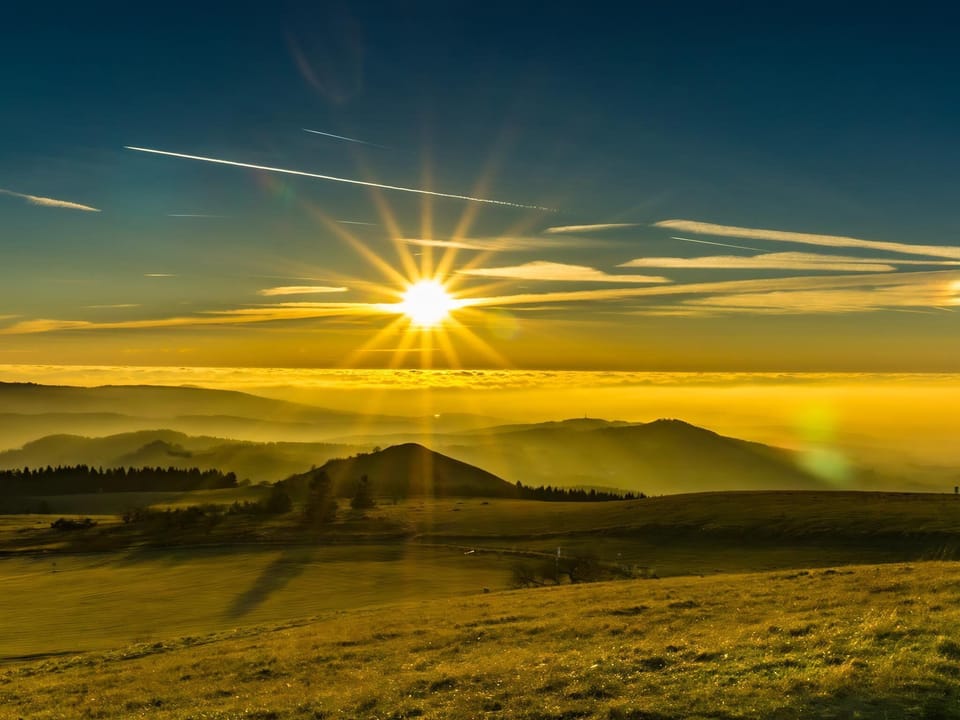 Sunset in autumn on the Wasserkuppe