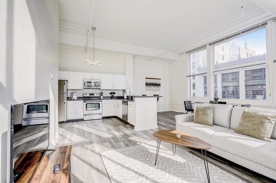 Living Room and Fully Equipped Kitchen