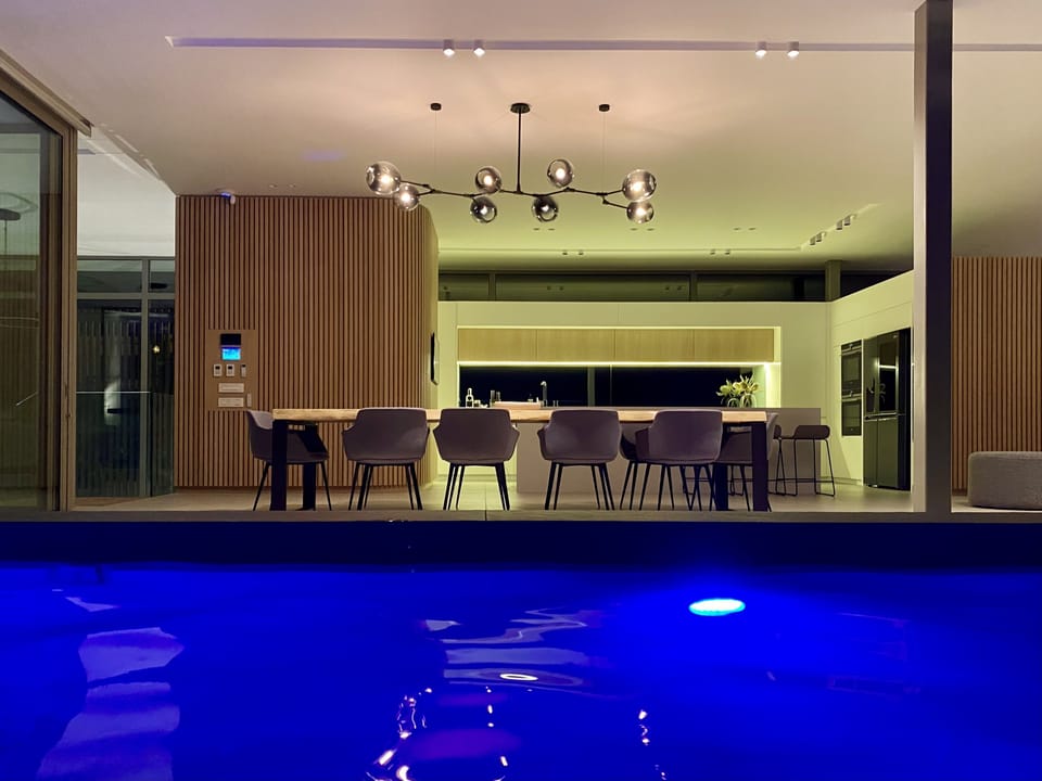 Kitchen and dining night view