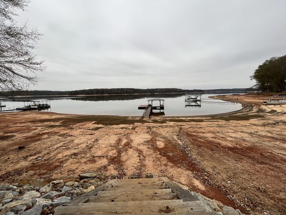 low pool from november. water level has risen since 