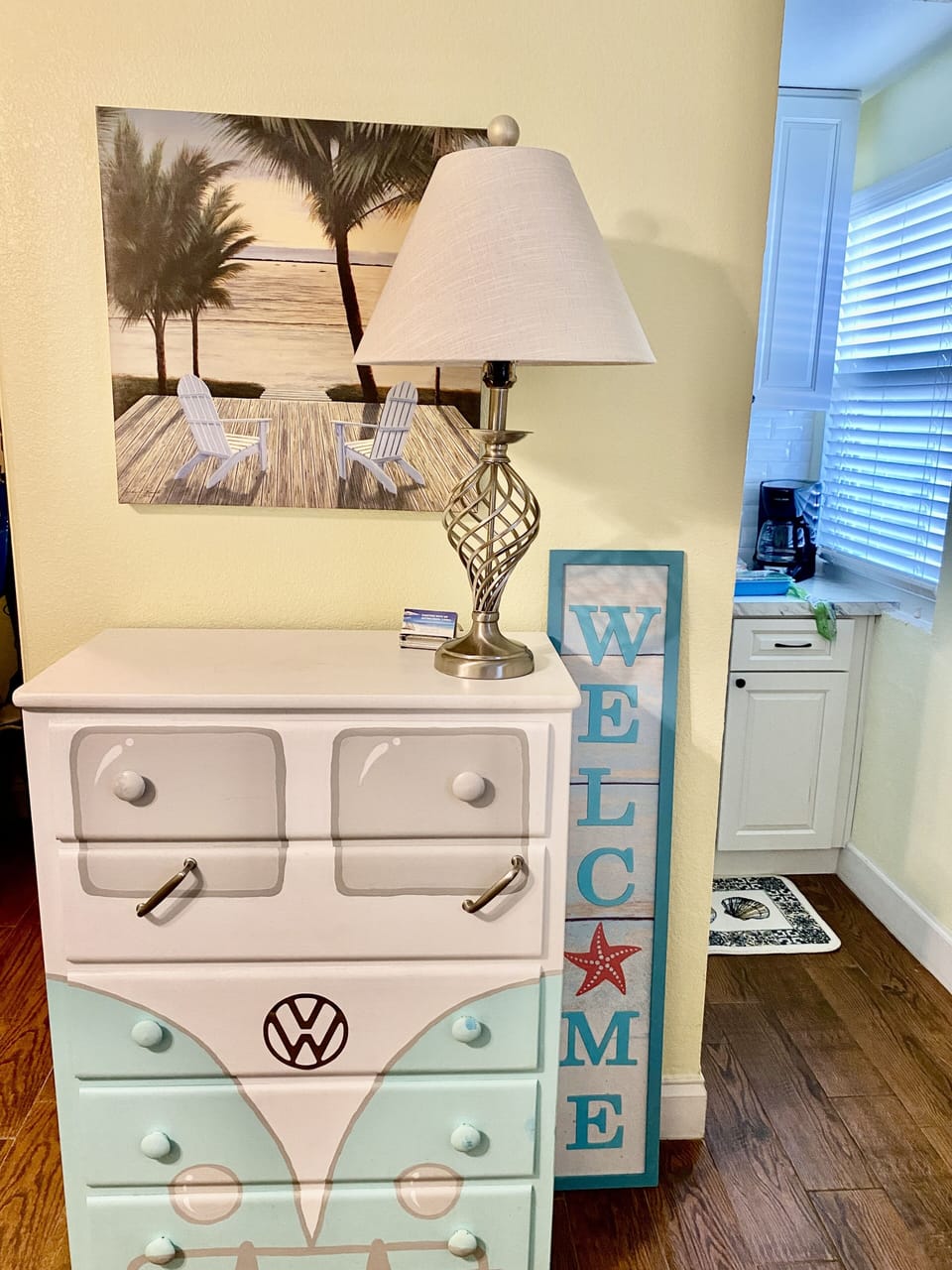 Extra dresser for guest use in closet.