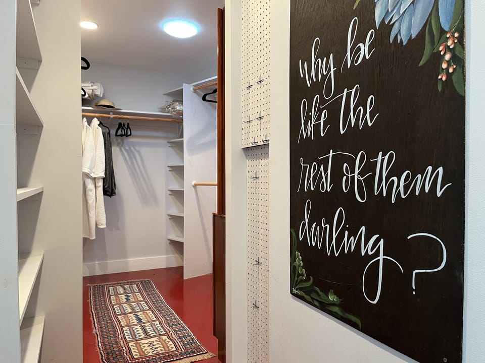 Master walk-in closet with ample storage