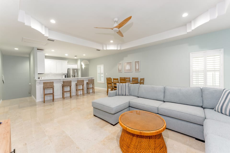 Experience ultimate relaxation in your beachfront living room during your dream vacation.