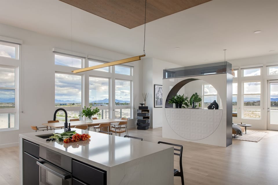Kitchen, living room