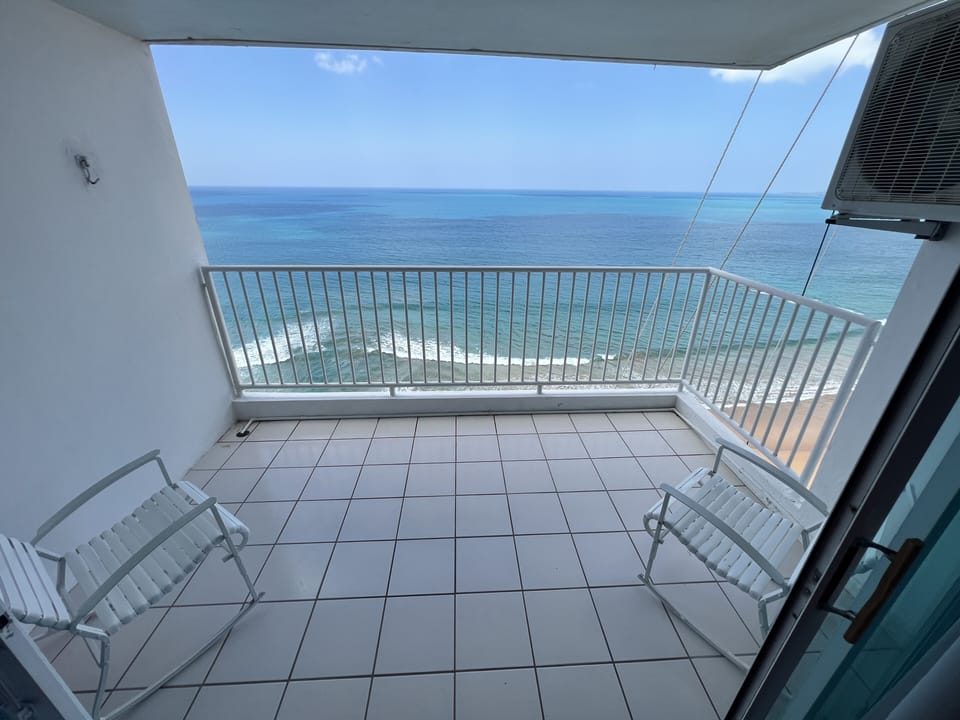 The spacious balcony