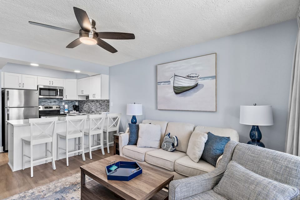 Living Area and Kitchen