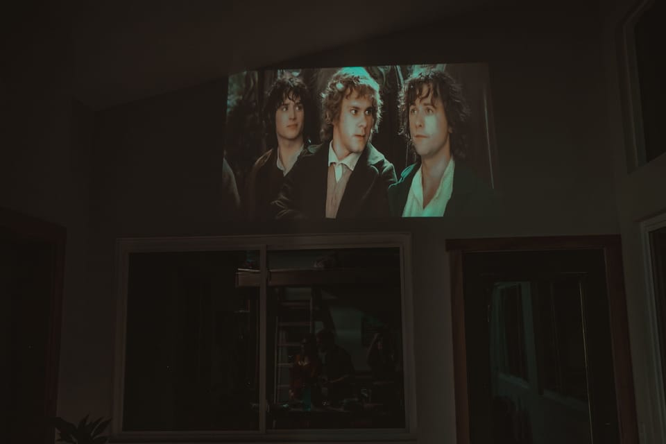 Projector loaded with films
