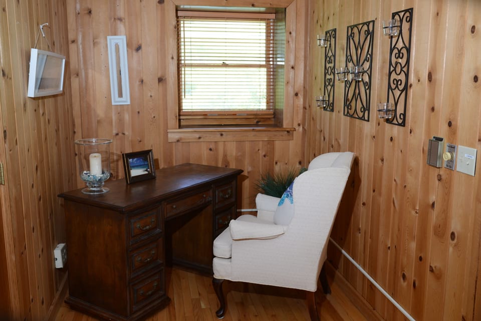 Need to work while your here?  Enjoy our dedicated workspace including a computer monitor for your use.