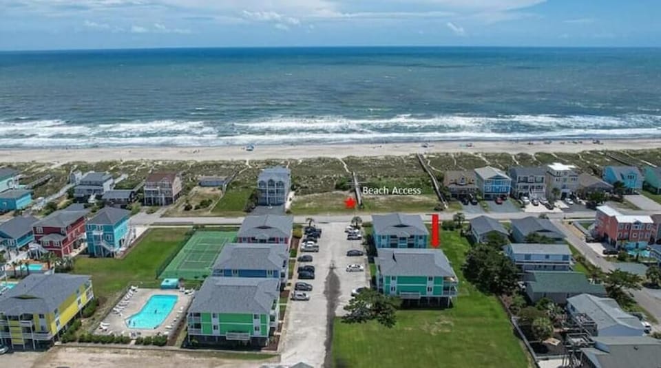 Right across from the beach!