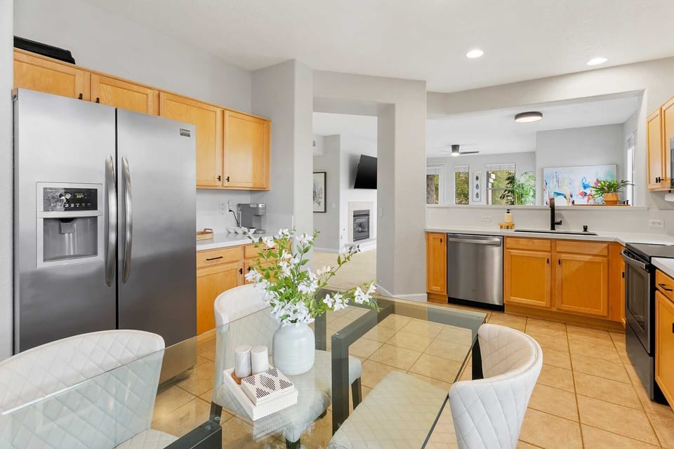 Dining table in kitchen