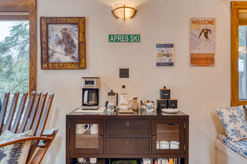 Start your morning at the coffee station.