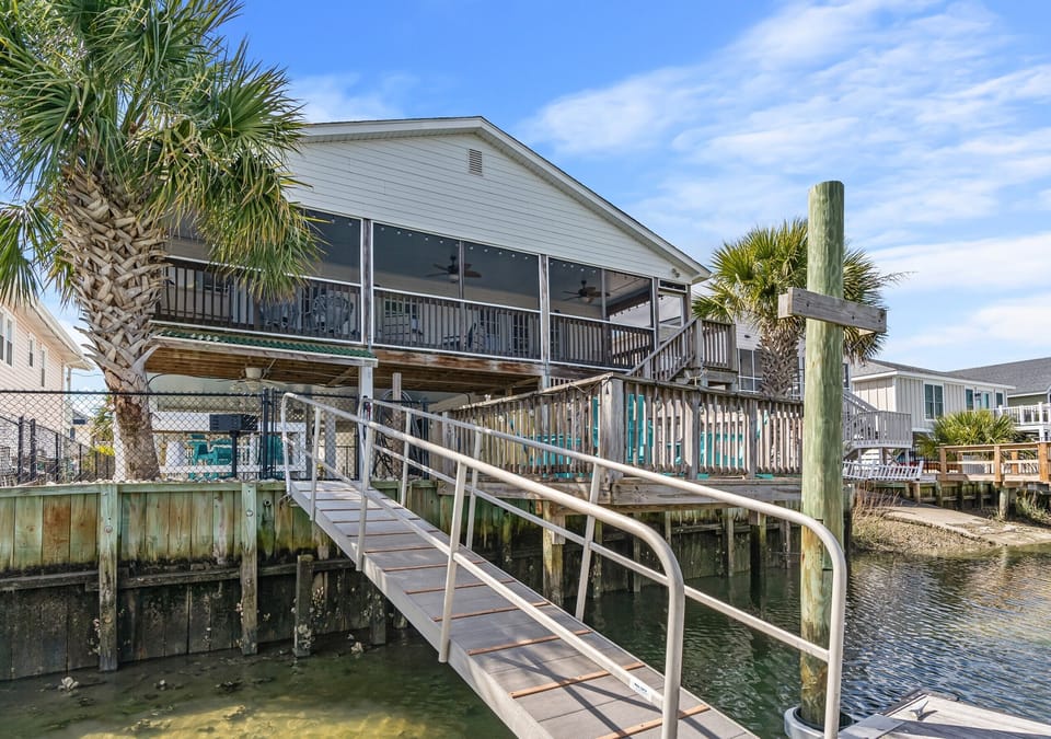 Try your luck at fishing on the floating dock.