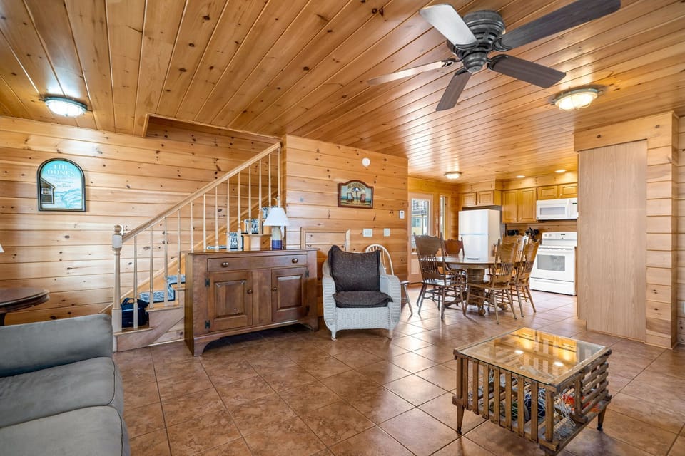 Living room and kitchen. 