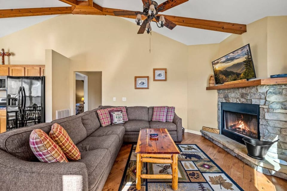 The sofa pulls out into a queen sleeper for additional space if needed.