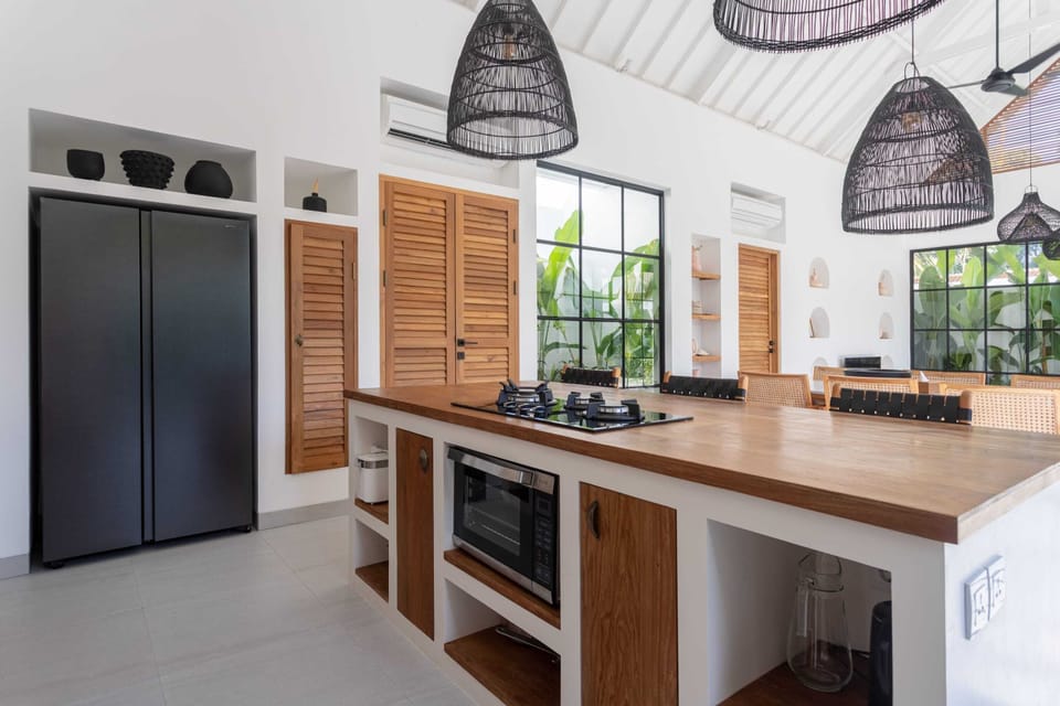 Large fridge in the kitchen