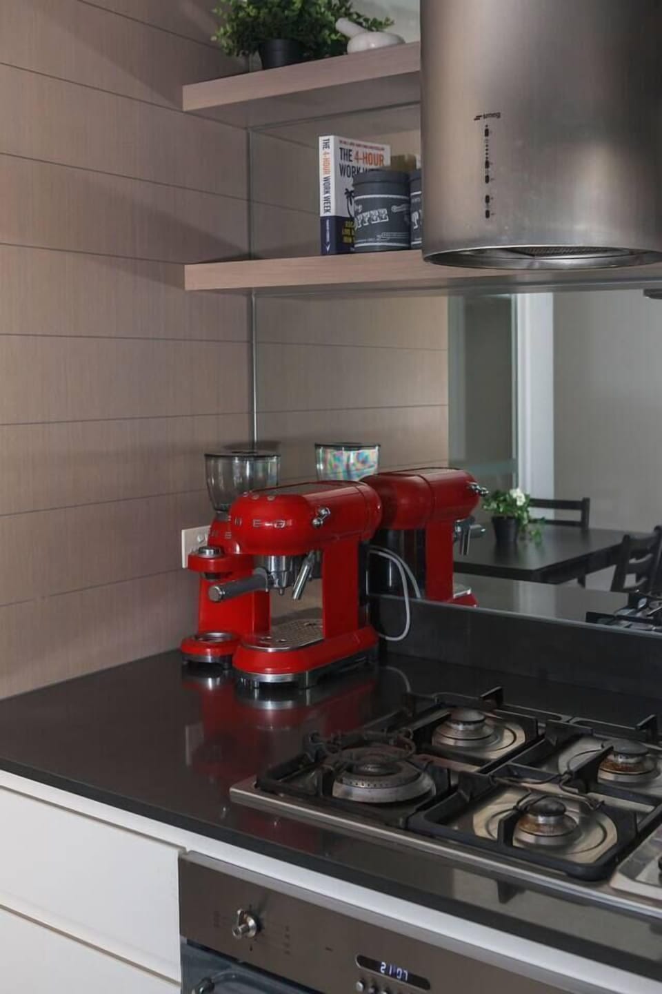 An espresso machine makes it easy to whip up your morning coffee before strolling along the Yarra.