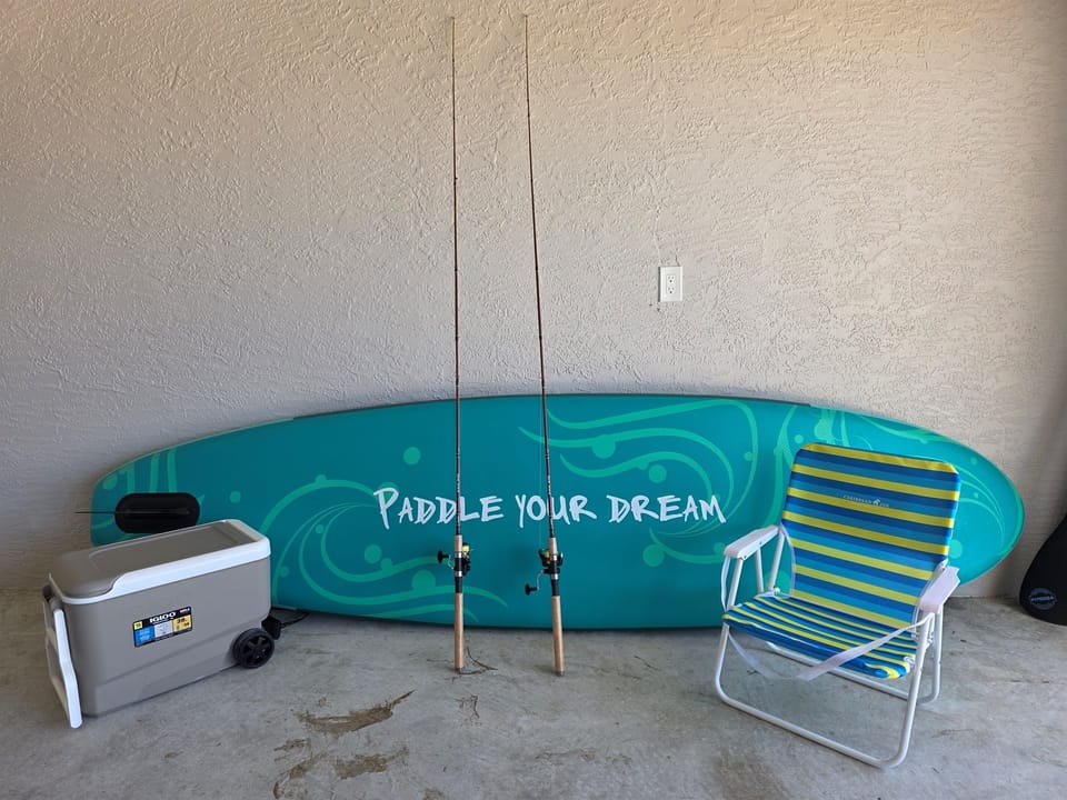 2 Paddle boards, cooler, beach chairs for you to use