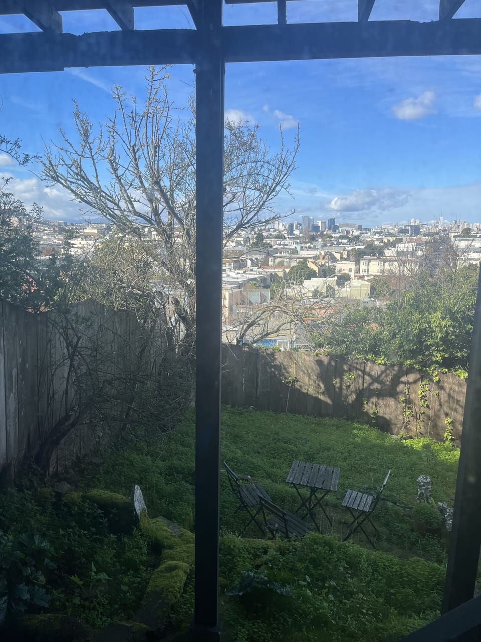 Master bedroom overlooking garden