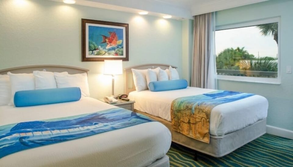 Drift off comfortably in a calm, beachy color palette.