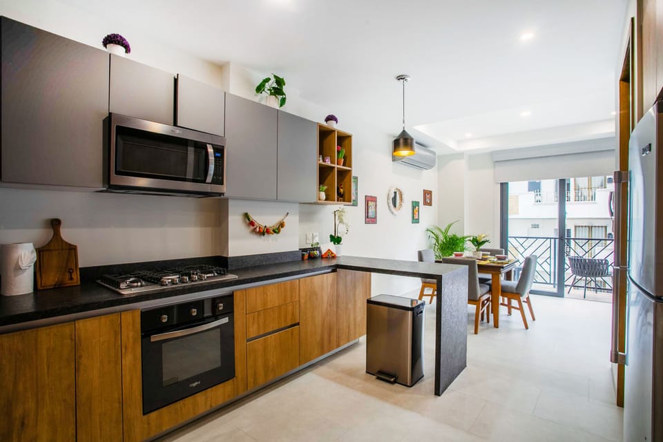 Sleek and fully-equipped kitchen