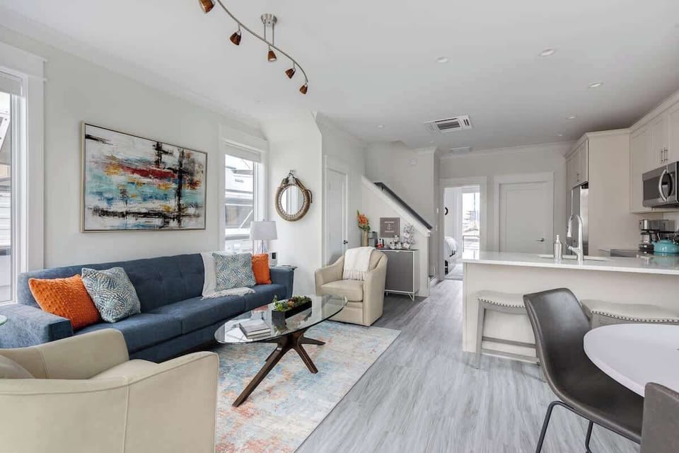First floor open concept living/dining/kitchen space