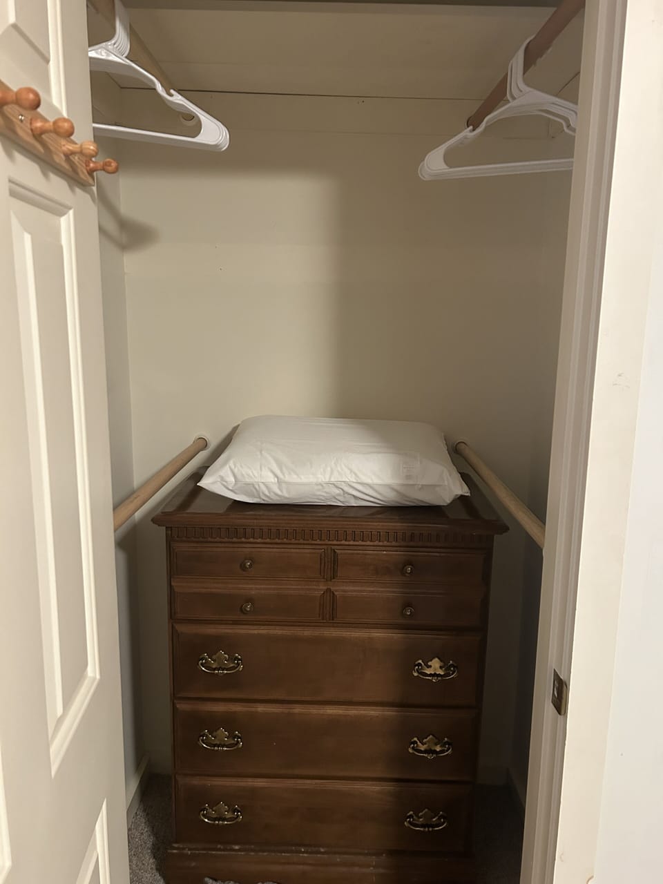 Spacious closet in bunk room