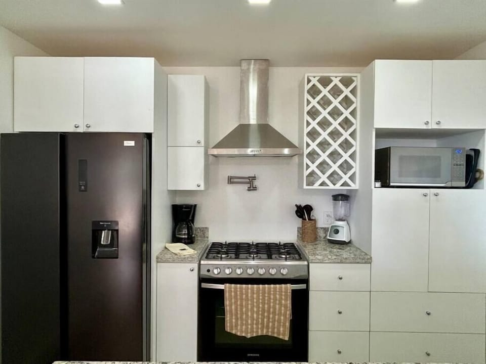 New appliances, gas range with rotisserie, microwave, blender,  coffee maker and more!